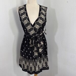 Anna Sui x Target Mini Dress Womens S Silk Lined Wrap Boho Gossip Girl‎ Inspired